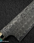 Nigara Anmon (暗紋) SG2 Raindrop Damascus K tip Gyuto 210mm Mother-of-Pearl Inlay Handle