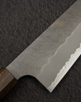 Nigara Aogami (Blue) Super Matt Kurouchi Tsuchime Finished Santoku 180mm Black Chacate