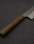 Nigara Aogami (Blue) Super Matt Kurouchi Tsuchime Finished Santoku 180mm Black Chacate