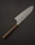 Nigara Aogami (Blue) Super Matt Kurouchi Tsuchime Finished Santoku 180mm Black Chacate