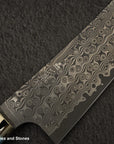 Nigara Anmon (暗紋) SG2 Raindrop Damascus Bunka 180mm Mother-of-Pearl Inlay Handle