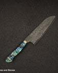 Nigara Anmon (暗紋) SG2 Raindrop Damascus Santoku 180mm Mother-of-Pearl Inlay Handle