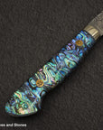 Nigara Anmon (暗紋) SG2 Raindrop Damascus Santoku 180mm Mother-of-Pearl Inlay Handle