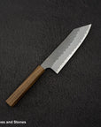 Nigara Aogami (Blue) Super Matt Migaki Tsuchime Finished Bunka 180mm Black Chacate