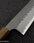 Nigara Aogami (Blue) Super Matt Migaki Tsuchime Finished Bunka 180mm Black Chacate