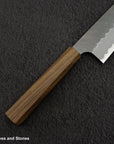 Nigara Aogami (Blue) Super Matt Migaki Tsuchime Finished Bunka 180mm Black Chacate