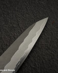 Nigara Aogami (Blue) Super Matt Migaki Tsuchime Finished Petty 150mm Black Chacate