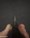 Nigara Aogami (Blue) Super Matt Migaki Tsuchime Finished Petty 150mm Black Chacate