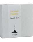 Kousaido Incense Holder Brass & Glass - Triangle