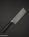 Shiro Kamo Kurokumo SG2 Black Damascus Nakiri 180mm Ebony