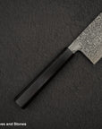 Shiro Kamo Kurokumo SG2 Black Damascus Nakiri 180mm Ebony