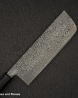 Shiro Kamo Kurokumo SG2 Black Damascus Nakiri 180mm Ebony
