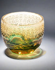Yamada Glass Edo Kiriko Crystal Sake Glass - Mt Fuji 山下白雨 (Four Colours)
