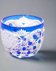 Yamada Glass Edo Kiriko Crystal Sake Glass - Koko 煌光 (Blue)