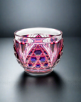 Satsuma Kiriko Hexagonal Basket Sake Glass - Cut 208 (Three Colours)