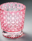 Yamada Glass Edo Kiriko Crystal Whisky Glass - Entsunagi 縁繋ぎ (Pink)