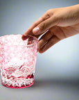 Yamada Glass Edo Kiriko Crystal Whisky Glass - Sazanami 漣 (Pink)