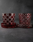 Hirota Edo Kiriko Futachoko Glass with Lid - Shippo 七宝