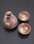 Asahido Red Clay Sakura Sake Set by Seisen-gama