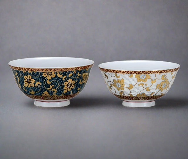 Kutani-ware Tetsusen Arabesque Bowl Pair