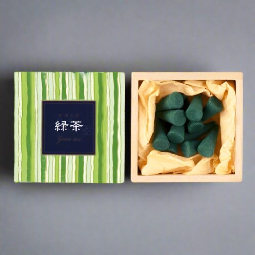 Nippon Kodo Kayuragi Incense Cones - Green Tea 緑茶