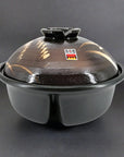Banko-ware Reed Pattern Clay Pot with Compartments