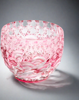 Yamada Glass Edo Kiriko Crystal Sake Glass - Sazanami 漣 (Pink)