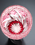 Yamada Glass Edo Kiriko Crystal Sake Glass - Sazanami 漣 (Pink)