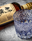 Edo Kiriko Whisky Glass by Junichi Nabetani - Chrysanthemum in Abundance 大菊 (Purple)