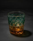 Yamada Glass Edo Kiriko Crystal Whisky Glass - Akatsuki 暁 (Amber Green)