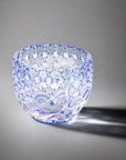 Yamada Sake Cup "Sazanami" Blue, Edo Kiriko