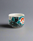Kutani-ware Floral Ceramic Sake Cup Black