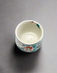 Kutani-ware Floral Ceramic Sake Cup Black