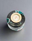 Kutani-ware Floral Ceramic Sake Cup Black