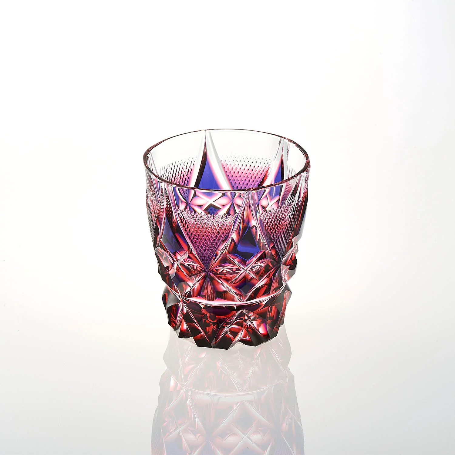 Satsuma Kiriko Two-tone Crystal Whisky Glass - Cut 213 (Three Colours)