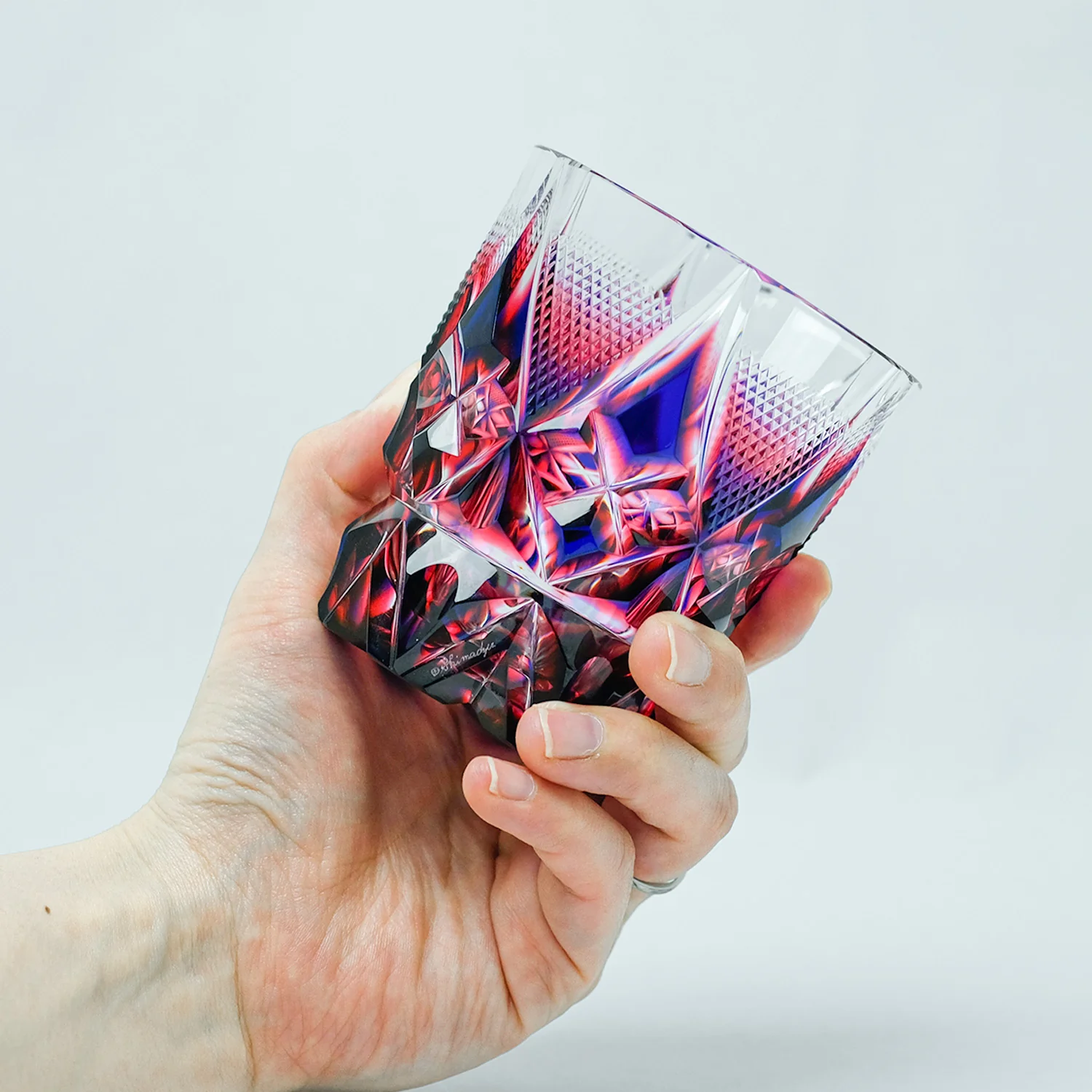 Satsuma Kiriko Two-tone Crystal Whisky Glass - Cut 213 (Three Colours)