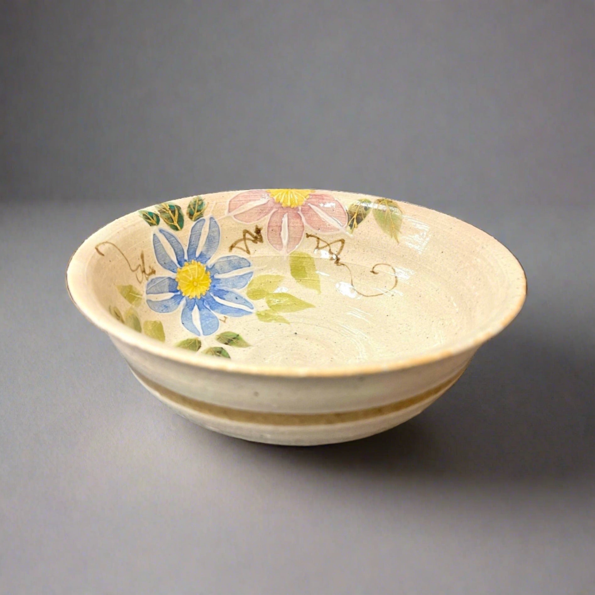 Asahido Shallow Bowl 14cm - Clematis