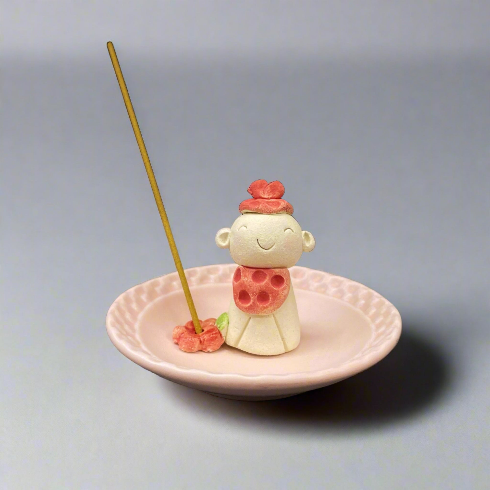 Kanesan Incense Holder - Jizo and Flower