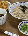 Mino-ware Blue Linear Stripe Deep Plate