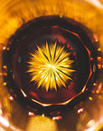 Old Fashioned Crystal Whisky Glass by Tatsuya Nemoto - Peacock 孔雀 (Amber Gold Purple)