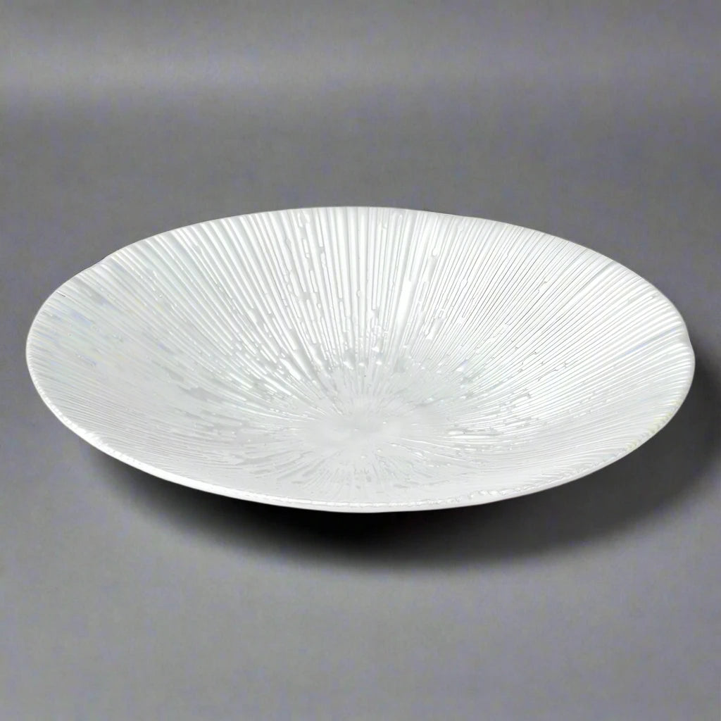 Mino-ware Kyo Sendan Ice White Plate