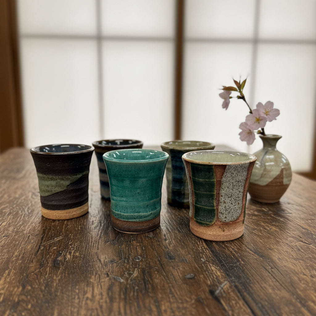 Japanese Tall Sake Cup Set of 5