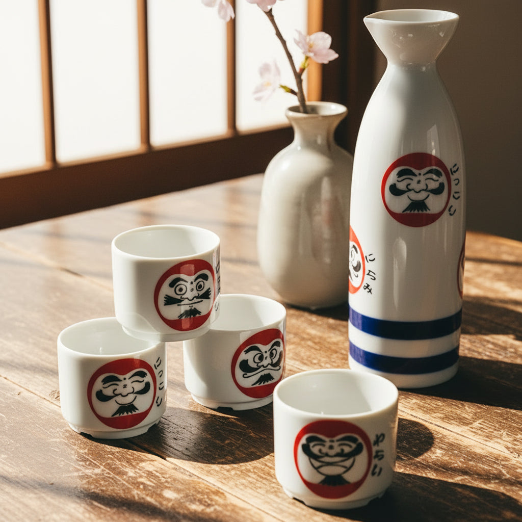 Janome Daruma Sake Set