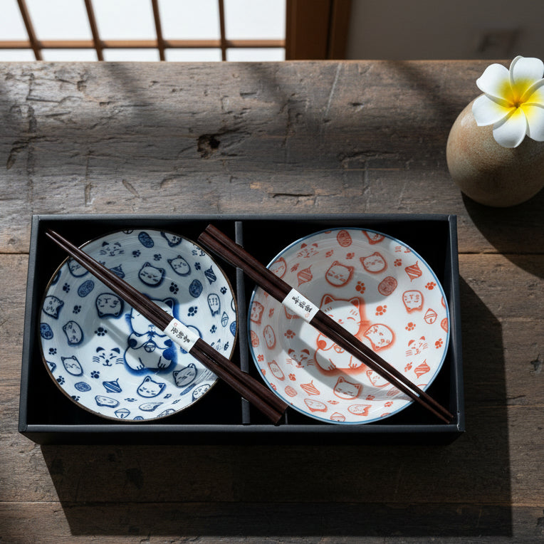 Cat Face Bowl Set of 2