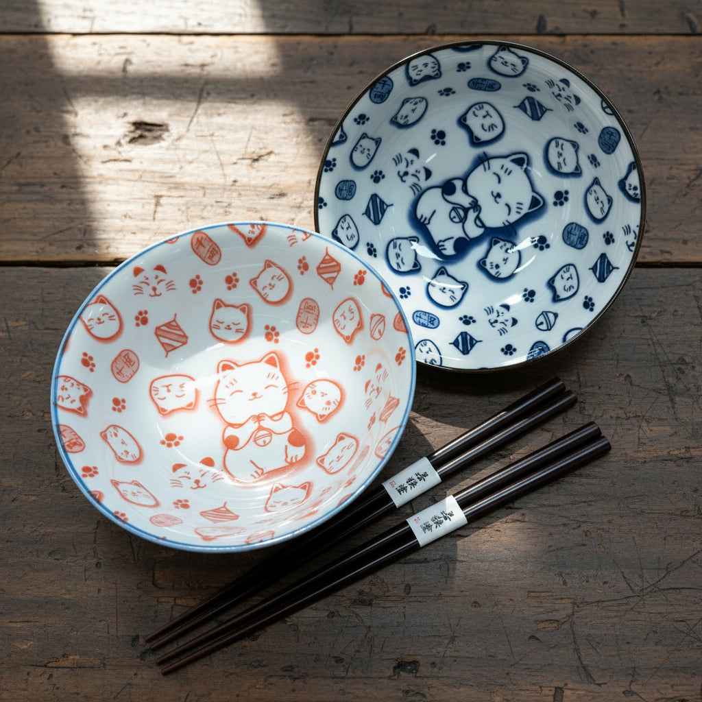 Cat Face Bowl Set of 2
