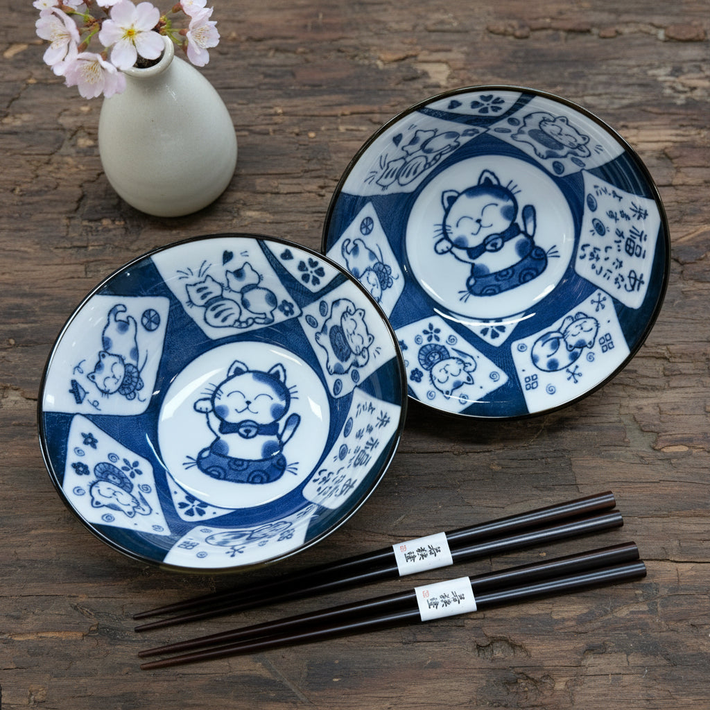 Nekomaruke Bowl Set of 2