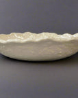 Banko-yaki White Oval Textured Plate