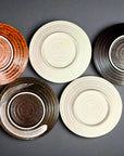 Mino-ware Roughly Carved Small Plate Set