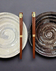 Mino-ware Roughly Carved Plate Set