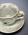 Shigaraki Ash Brush Coffee Cup and Saucer